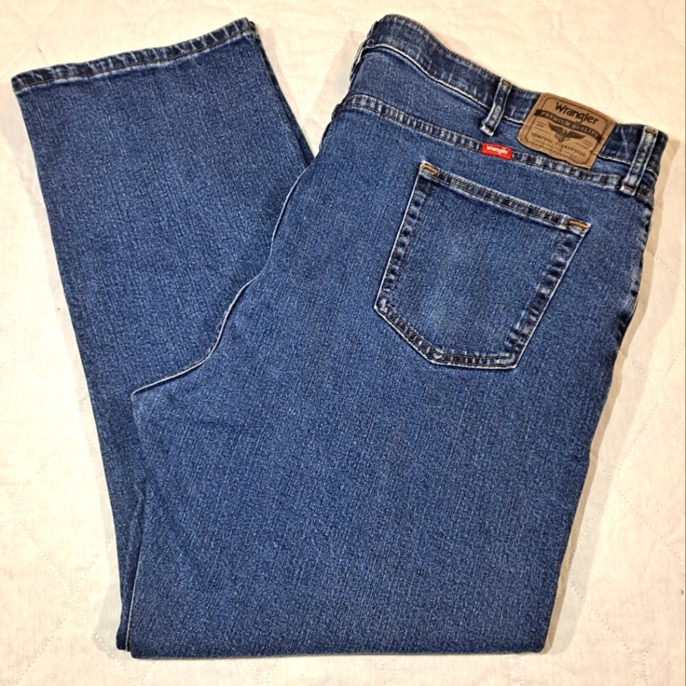 Wrangler Premium Quality Regular Fit Jeans Big Man's 48x30 Blue Denim 5-Pocket